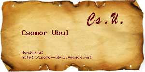 Csomor Ubul névjegykártya